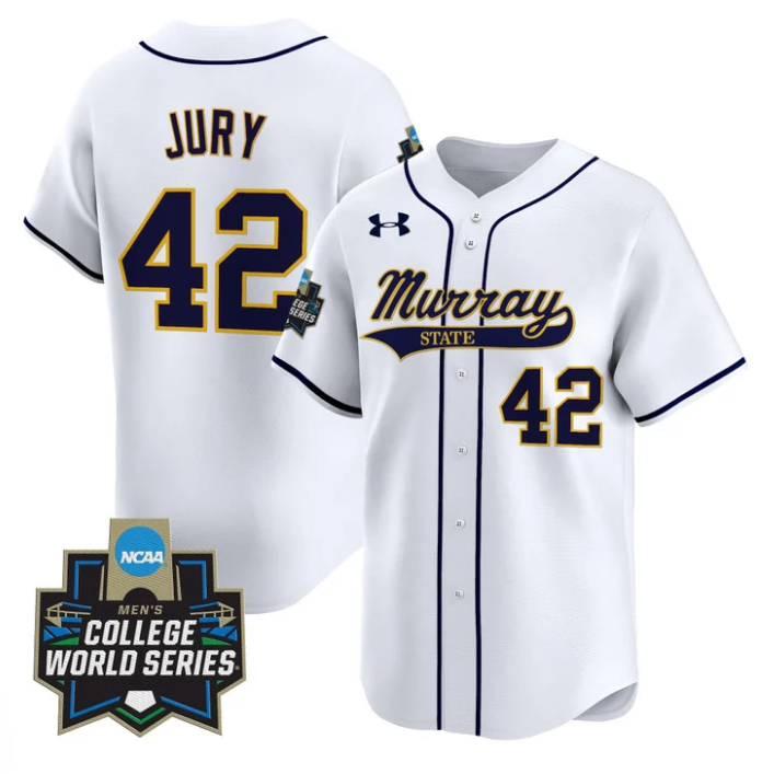 Charlie Jury Jersey #42 Murray State Racers 2025 World Series Stitched White