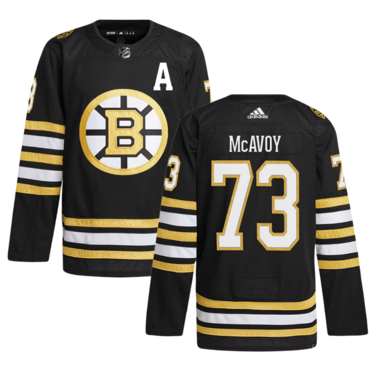 Charlie McAvoy 73 Boston Bruins 100th Anniversary Primegreen Home Men Jersey Bla