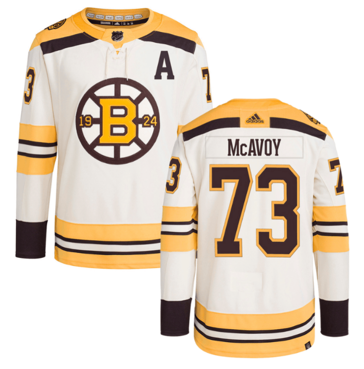 Charlie McAvoy 73 Boston Bruins 100th Anniversary Primegreen Third Men Jersey Cr