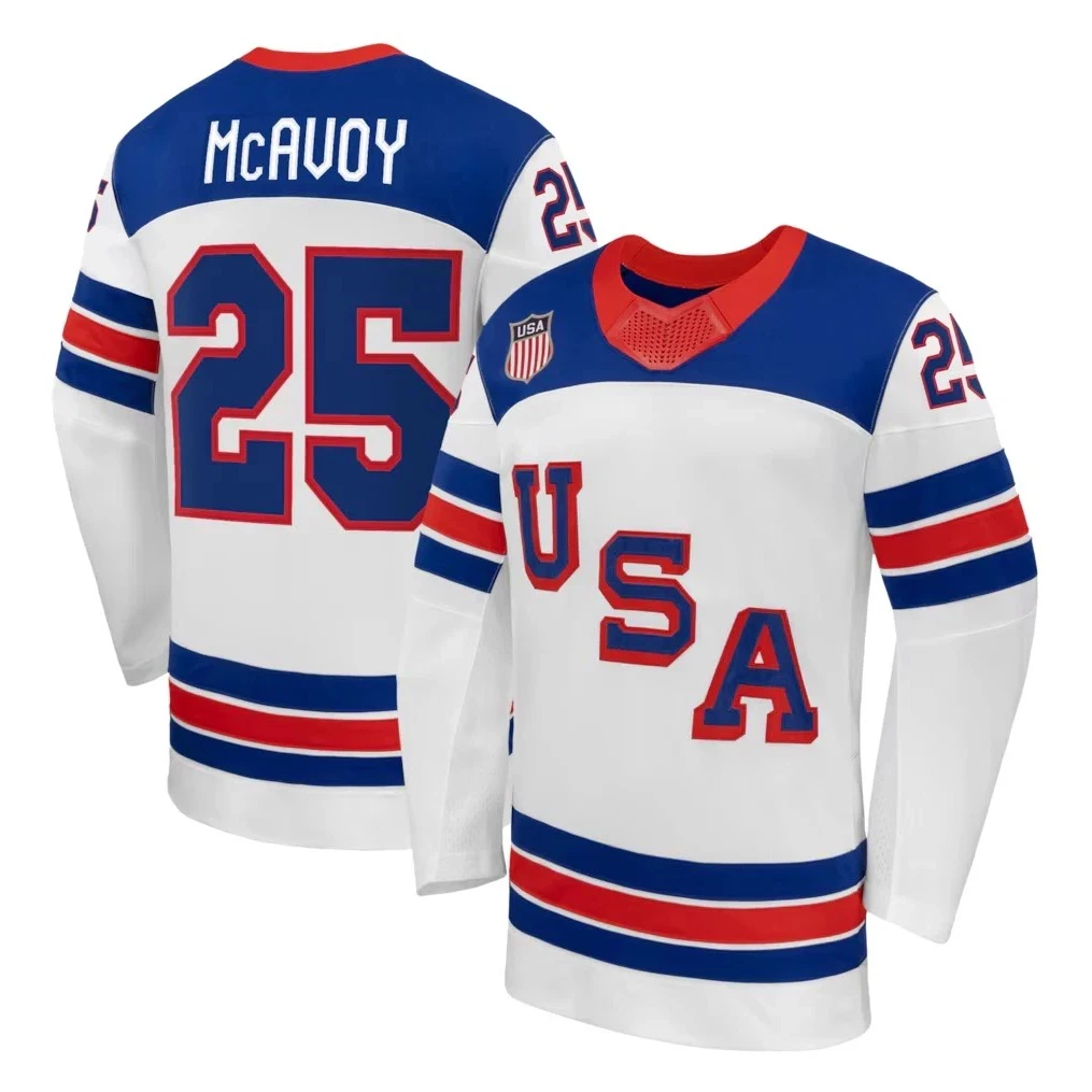 Charlie McAvoy Jersey Team USA Winter Olympics 2026 Hockey Premium STITCHED Whit
