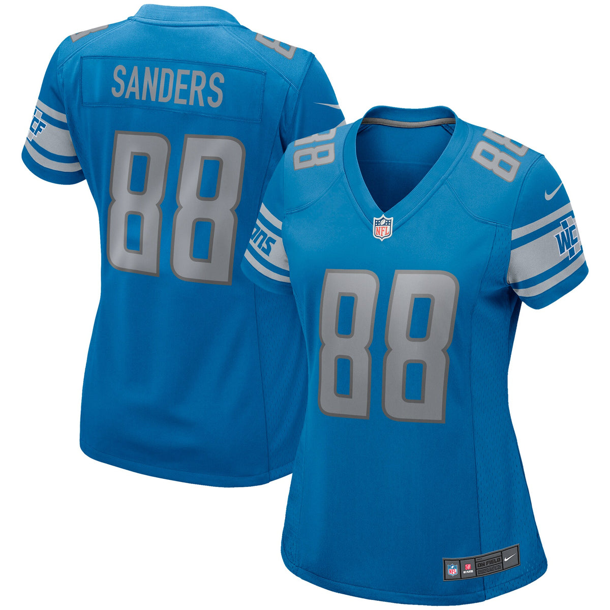 Charlie Sanders Detroit Lions Nike Womens Game Retired Player Jersey Blue