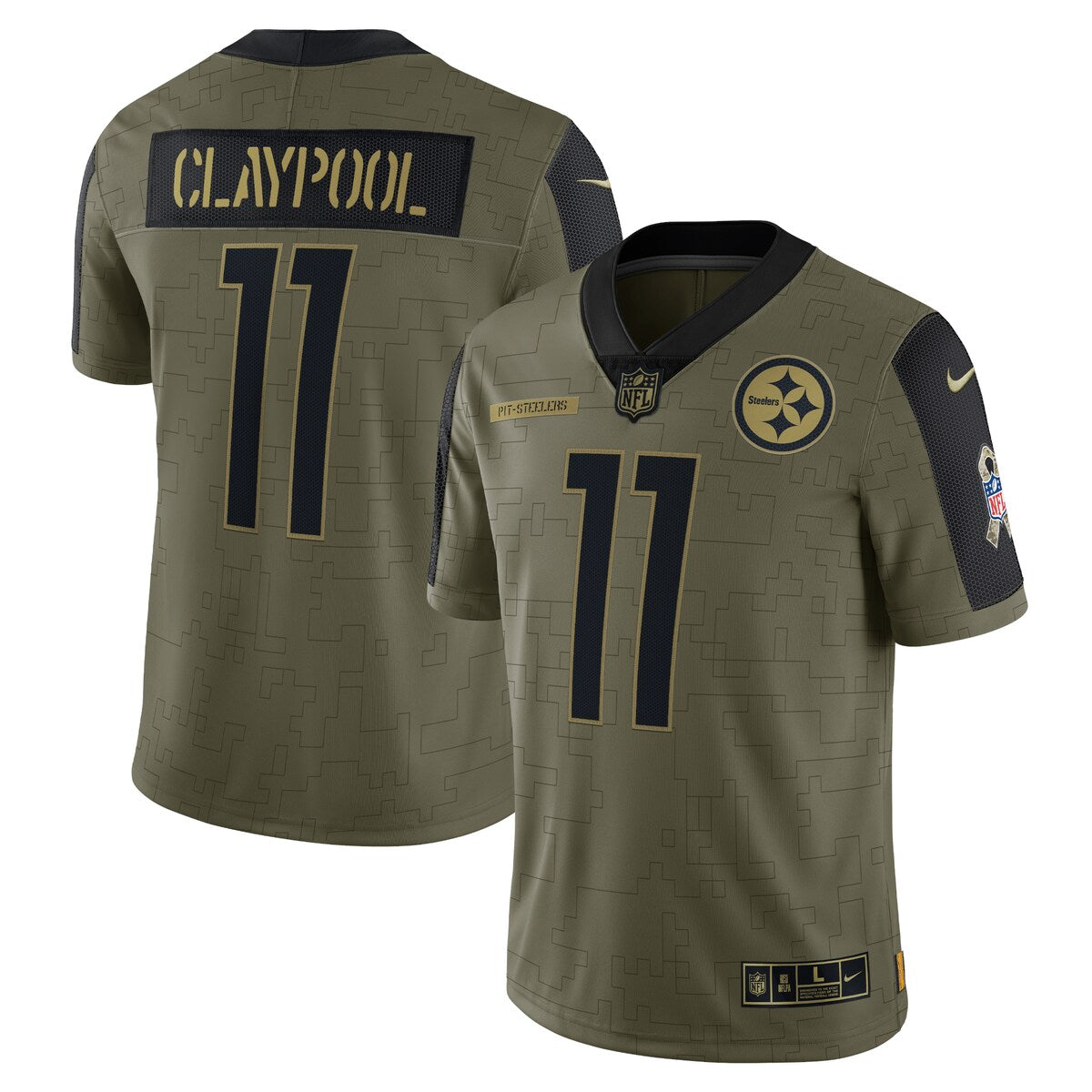 Chase Claypool Pittsburgh Steelers Nike 2021 Salute To Service Limited Player Jersey Olive
