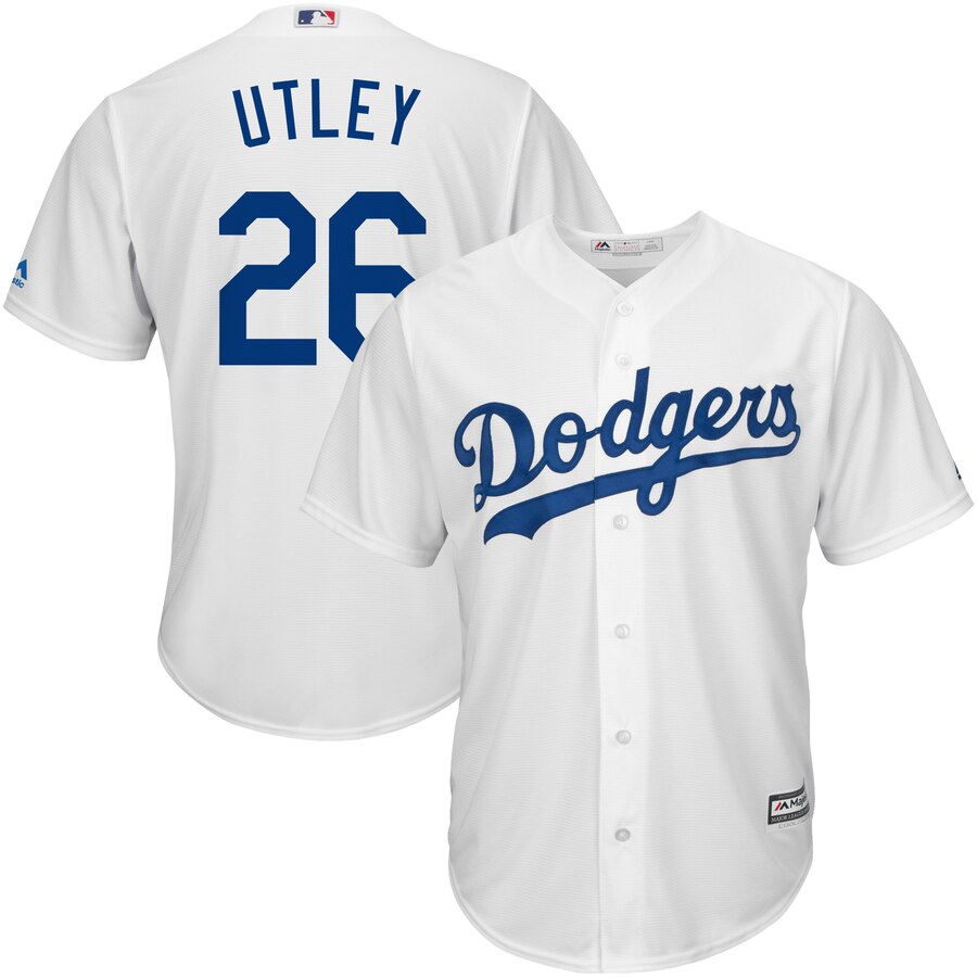 Chase Utley Los Angeles Dodgers Majestic Cool Base Player Jersey White