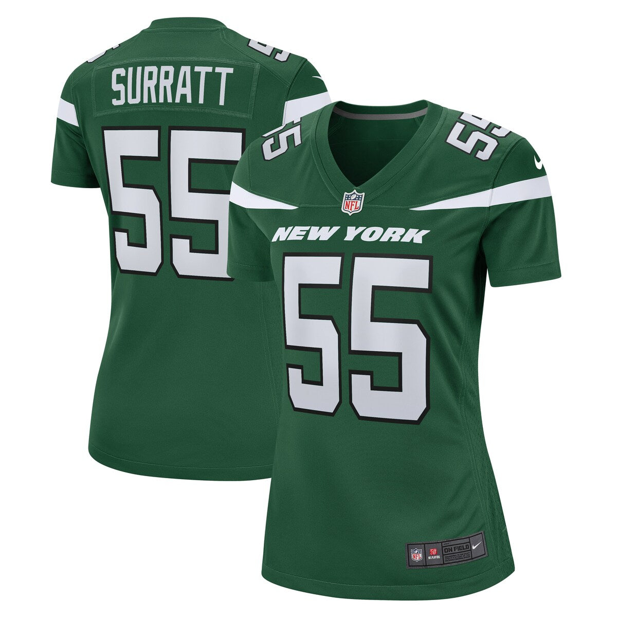 Chazz Surratt New York Jets Nike Womens Game Player Jersey Gotham Green