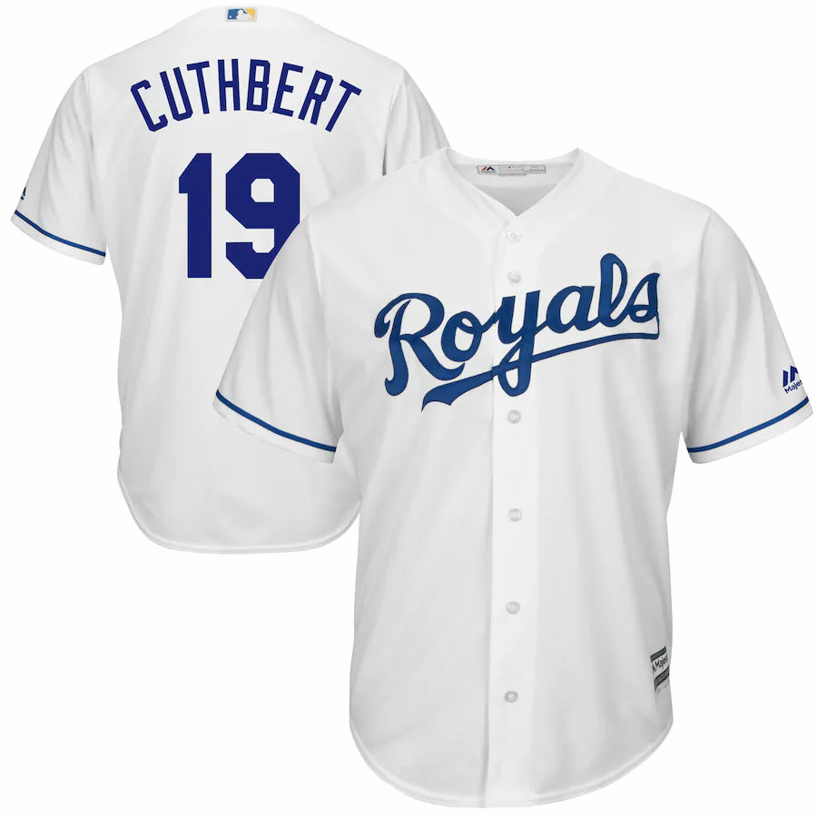 Cheslor Cuthbert Kansas City Royals Majestic Home Cool Base Player Jersey White Color