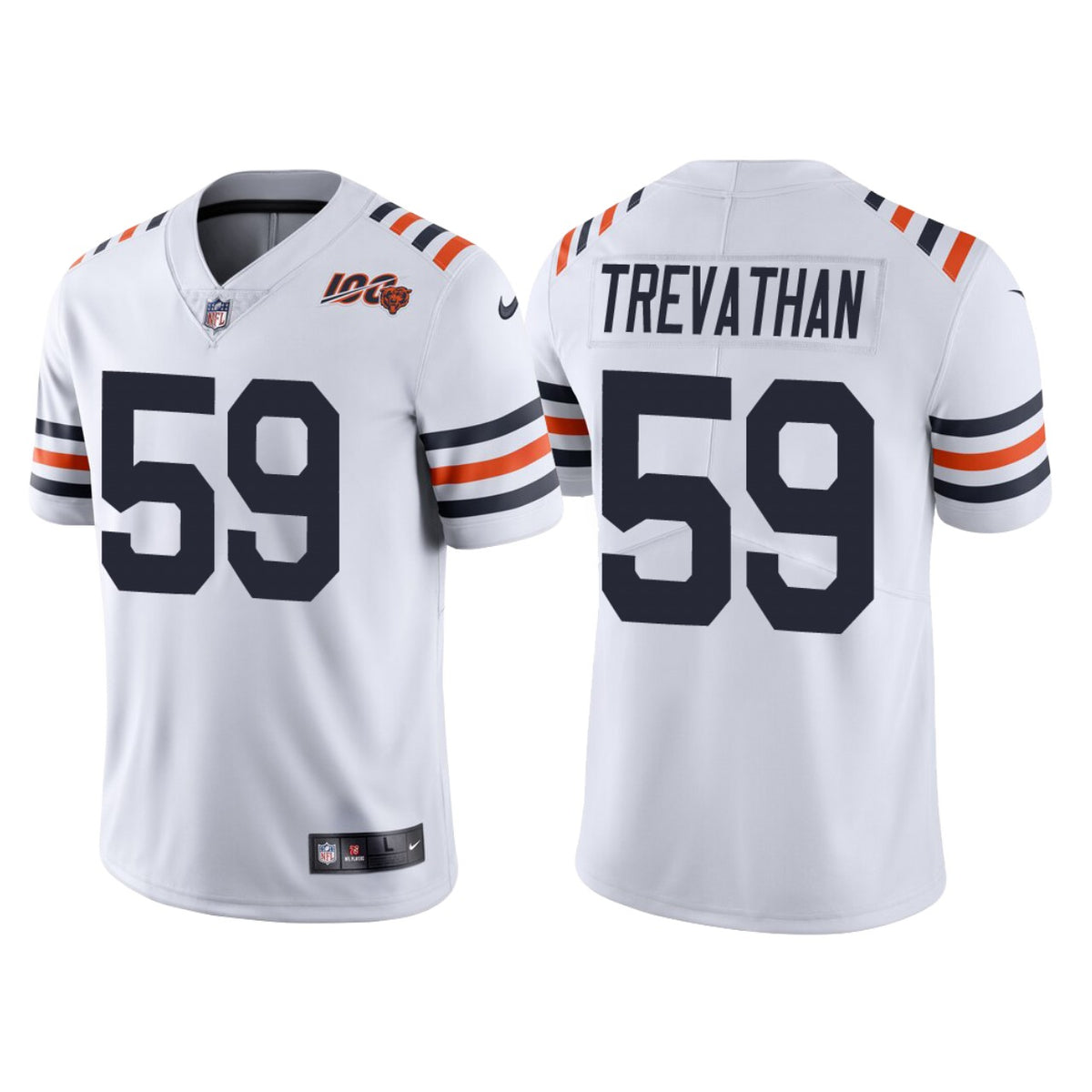 Chicago Bears 100th Anniversary Danny Trevathan White Classic Limited Jersey