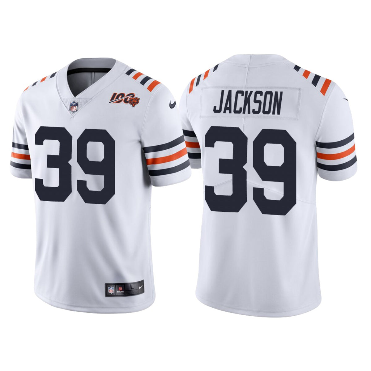Chicago Bears 100th Anniversary Eddie Jackson White Classic Limited Jersey
