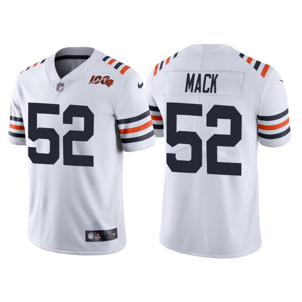 Chicago Bears 100th Anniversary Khalil Mack White Classic Limited Jersey