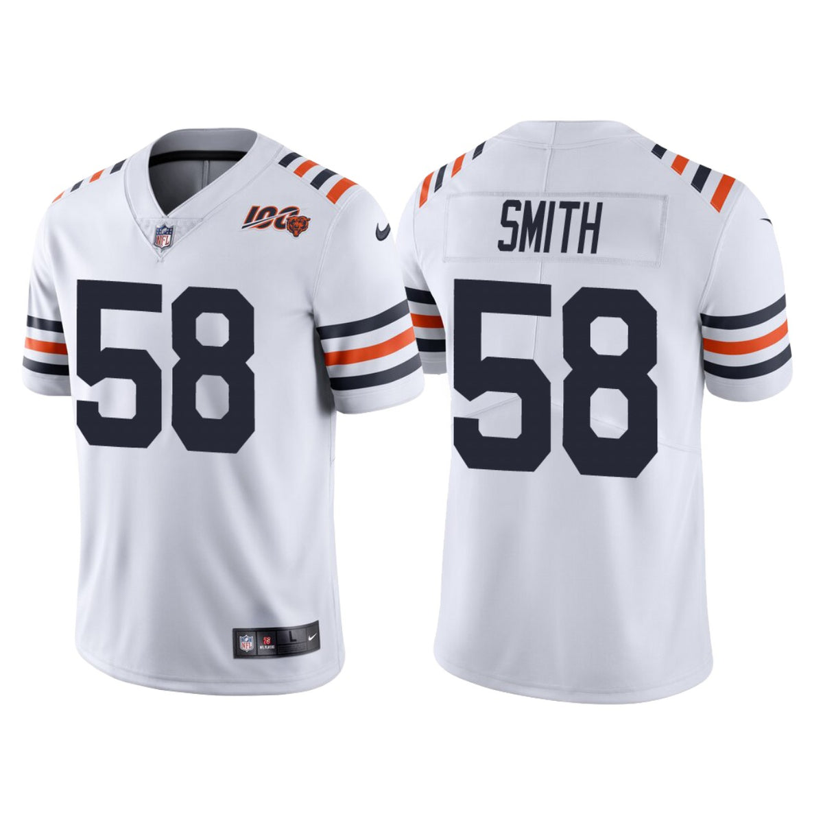 Chicago Bears 100th Anniversary Roquan Smith White Classic Limited Jersey