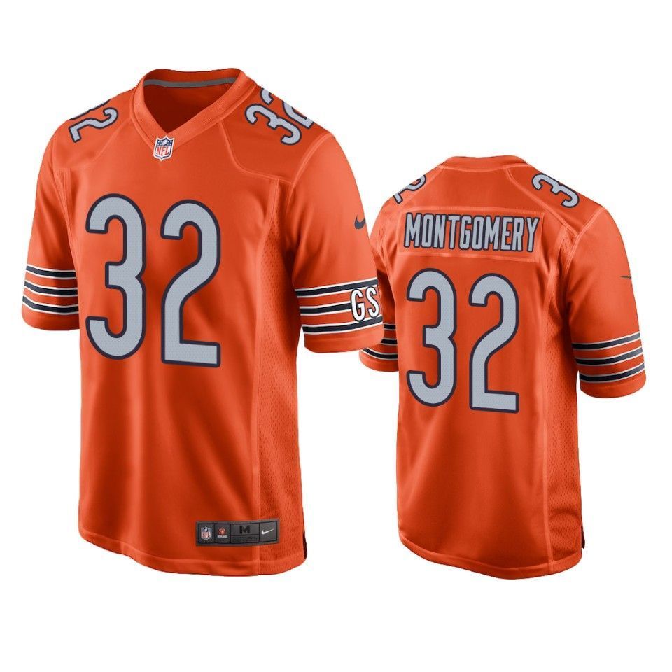 Chicago Bears David Montgomery 2019 Nfl Draft Orange Game Jersey