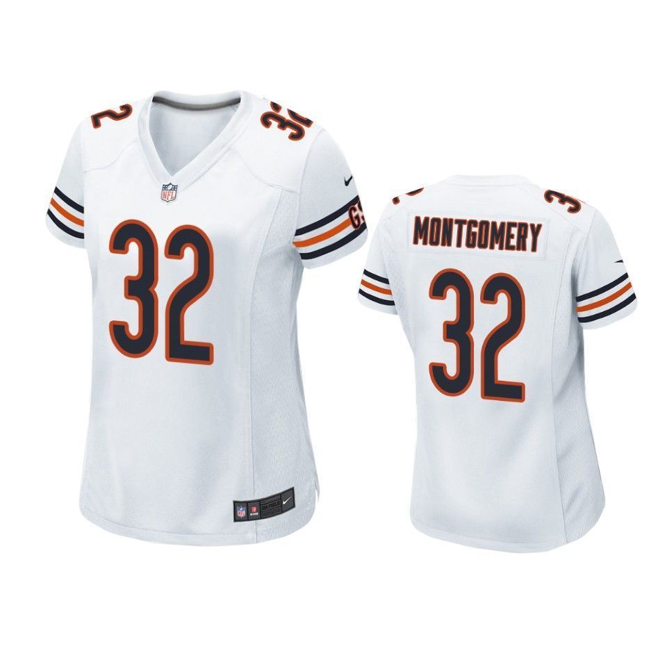 Chicago Bears David Montgomery 2019 Nfl Draft White Game Womens Jersey