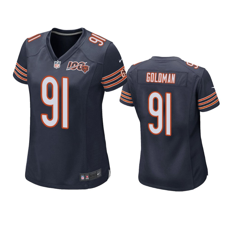 Chicago Bears Eddie Goldman Navy 100th Season Game Jersey Womens