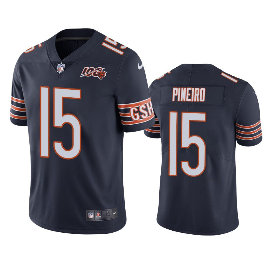 Chicago Bears Eddy Pineiro Navy 100th Season Vapor Limited Jersey