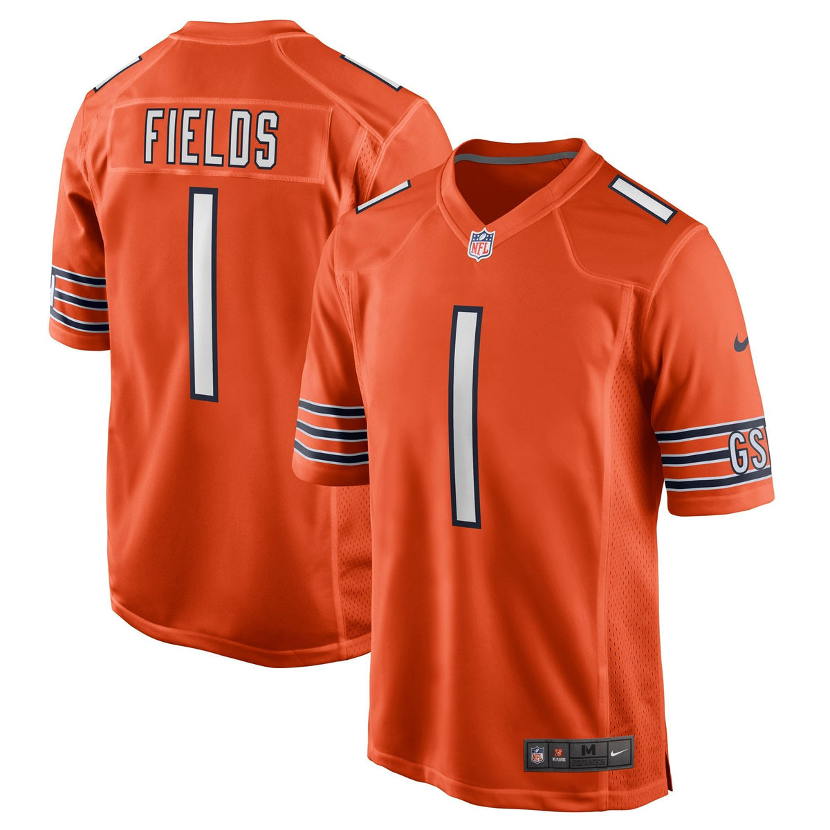 Chicago Bears Justin Fields Orange 2021 Nfl Draft First Round Pick Alternate Game Mens Jersey Gift For Bears Fans