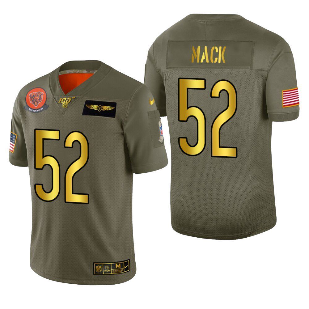 Chicago Bears Khalil Mack 2019 Salute To Service Nfl 100 Mens Jersey Metallic