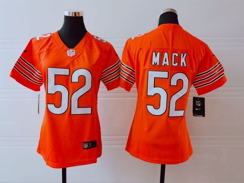 Chicago Bears Khalil Mack 52 Nfl 2020 Orange Womens Jersey