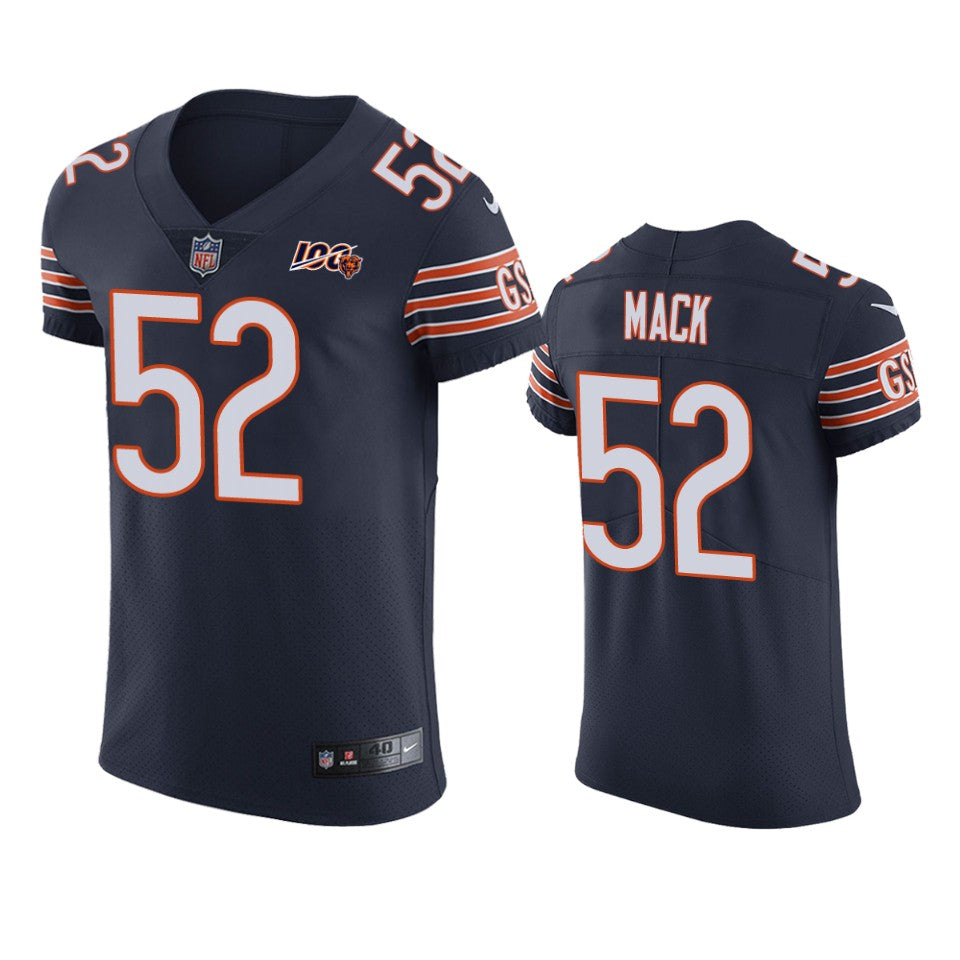 Chicago Bears Khalil Mack Navy 100th Season Vapor Elite Jersey