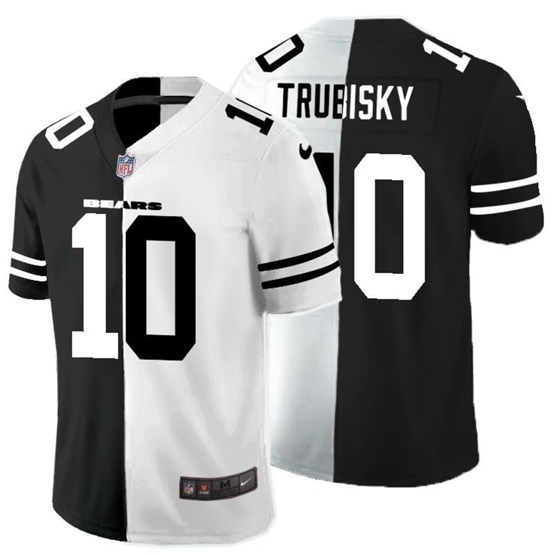 Chicago Bears Mitchell Trubisky 10 Nfl 2020 Black And White Jersey