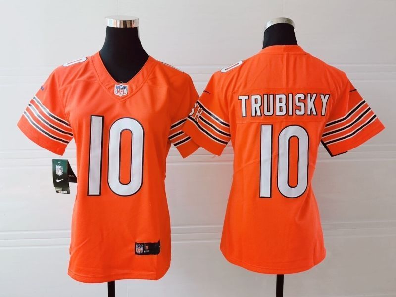 Chicago Bears Mitchell Trubisky 10 Nfl 2020 Orange Womens Jersey