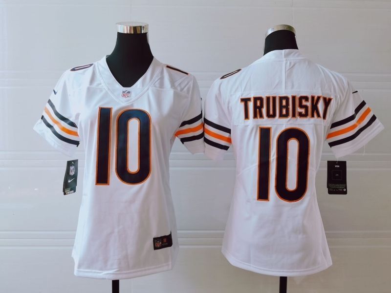 Chicago Bears Mitchell Trubisky 10 Nfl 2020 White Womens Jersey