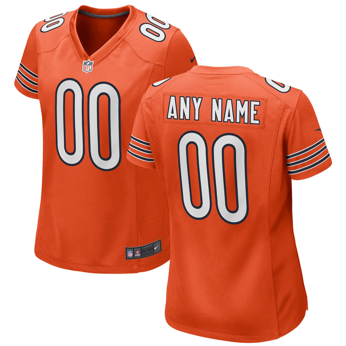 Chicago Bears Nike Womens Alternate Custom Game Jersey Orange
