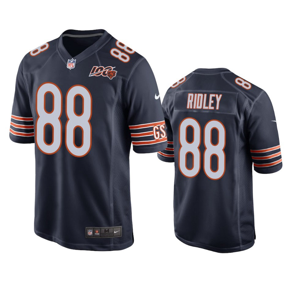 Chicago Bears Riley Ridley Navy 100th Season Game Jersey Mens