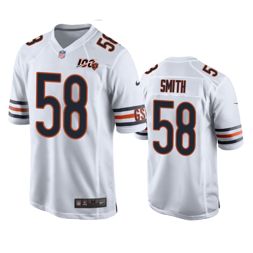 Chicago Bears Roquan Smith White 100th Season Game Jersey Men