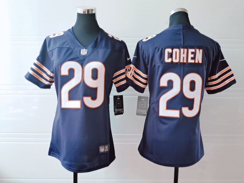 Chicago Bears Tarik Cohen 29 Nfl 2020 Black Blue Womens Jersey
