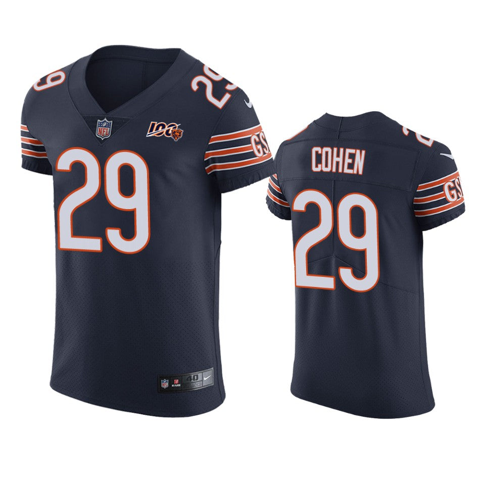Chicago Bears Tarik Cohen Navy 100th Season Vapor Elite Jersey