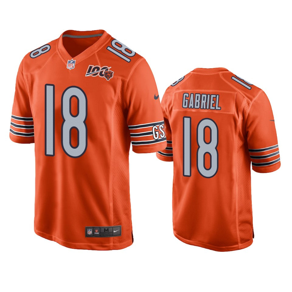 Chicago Bears Taylor Gabriel Orange 100th Season Game Jersey Mens