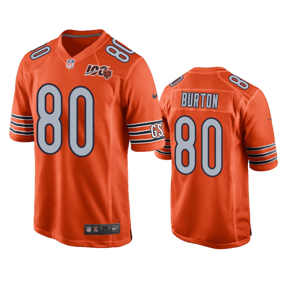 Chicago Bears Trey Burton Orange 100th Season Game Jersey Mens