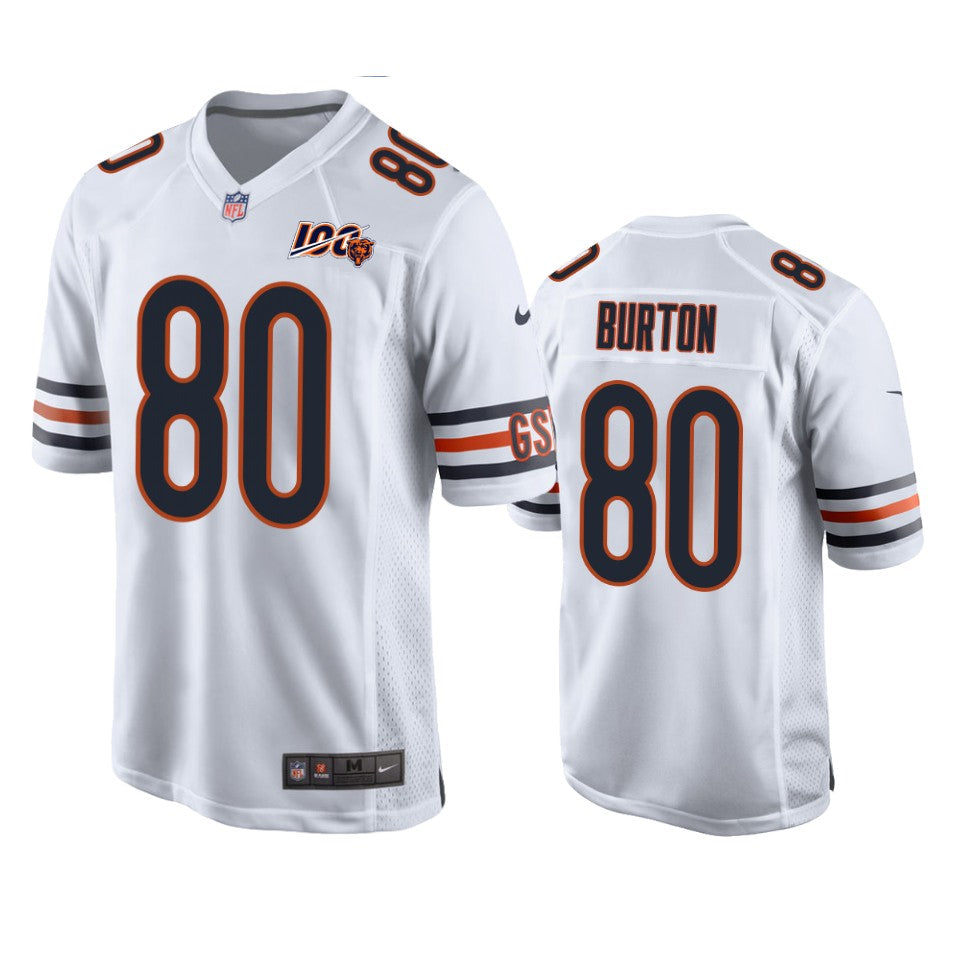 Chicago Bears Trey Burton White 100th Season Game Jersey Men