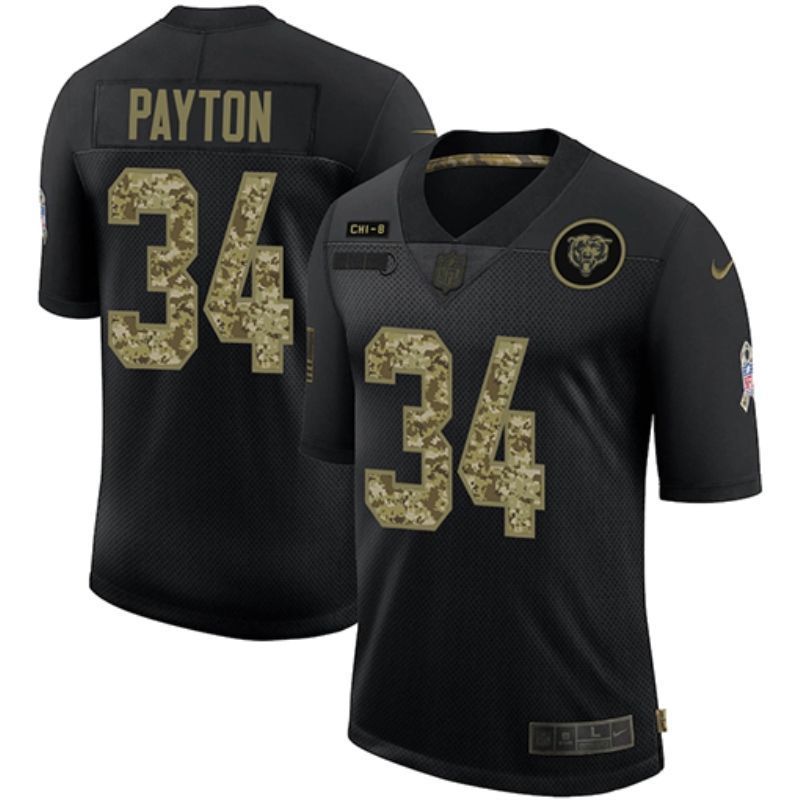 Chicago Bears Walter Payton 34 Nfl 2020 Black Camo Jersey