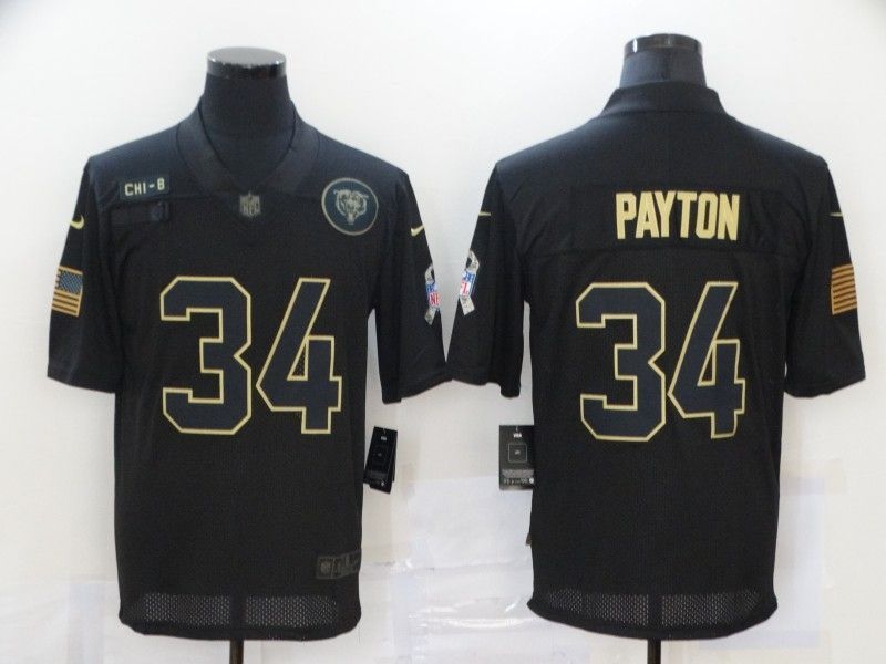 Chicago Bears Walter Payton 34 Nfl 2020 Black Jersey