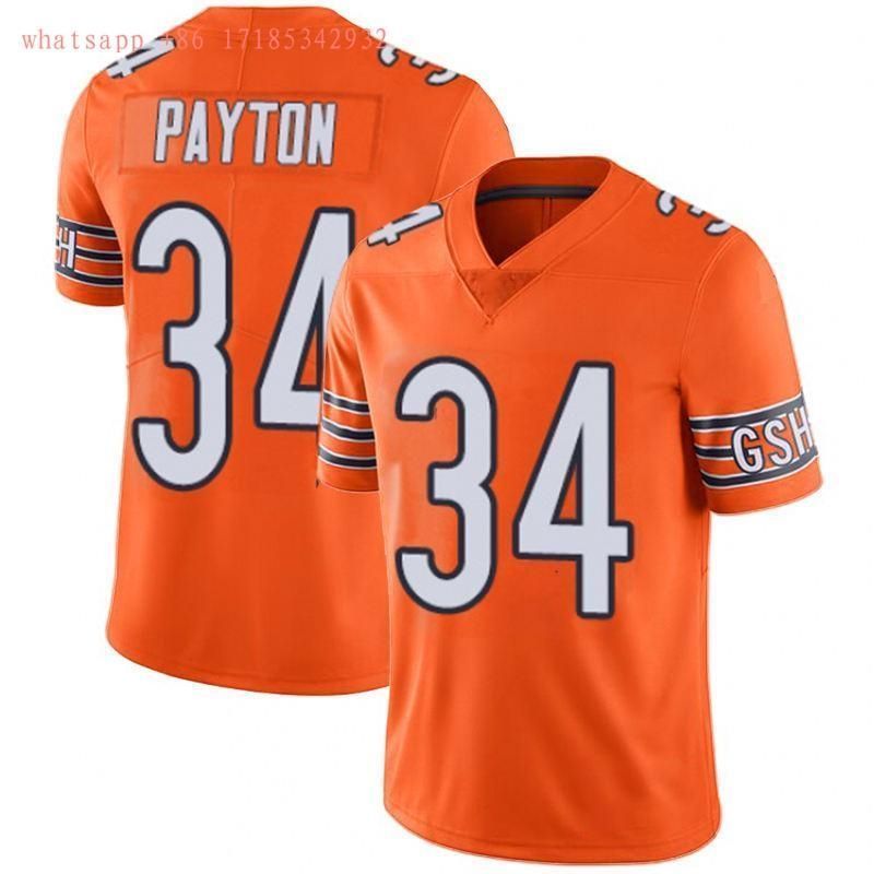 Chicago Bears Walter Payton 34 Nfl 2020 Orange Jersey Jersey