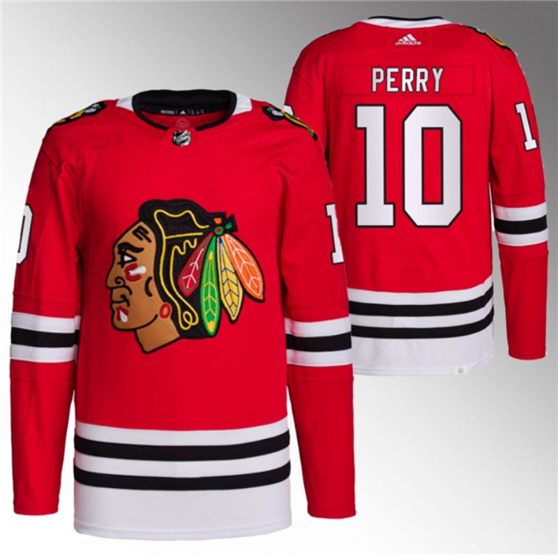 Chicago Blackhawks 10 Corey Perry Red Stitched Hockey Jersey