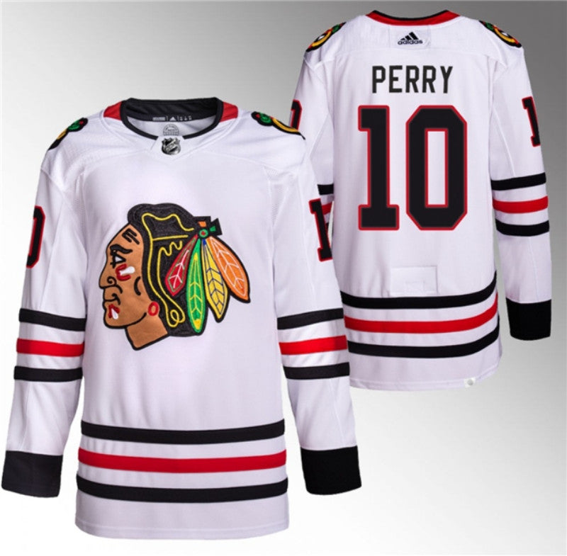 Chicago Blackhawks 10 Corey Perry White Stitched Hockey Jersey