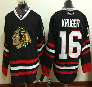 Chicago Blackhawks 16 Marcus Kruger Black Authentic Reebok Hockey Jersey