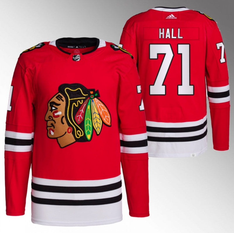Chicago Blackhawks 71 Taylor Hall Red Stitched Hockey Jersey