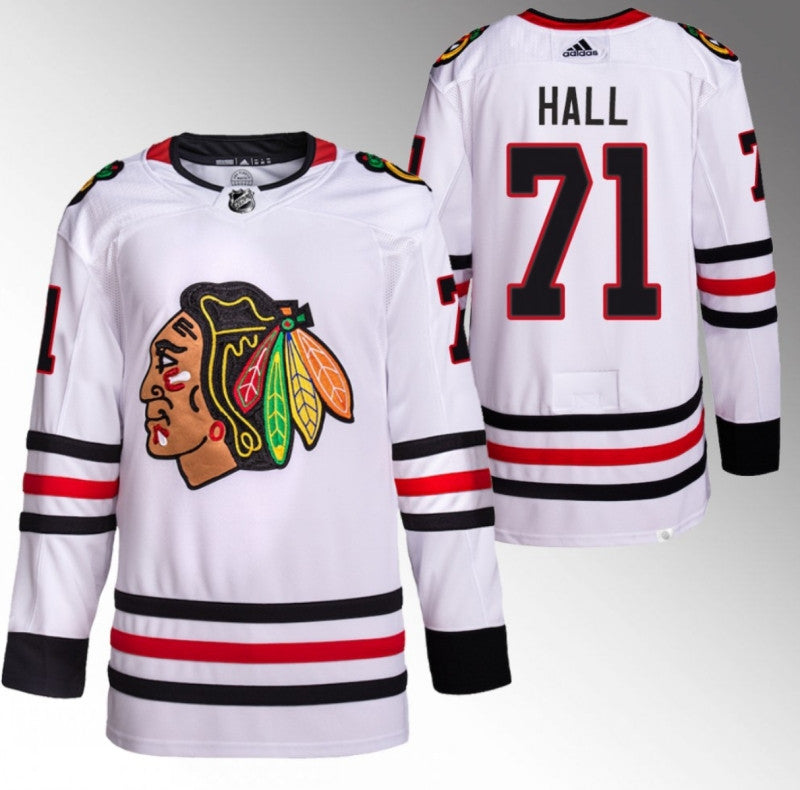 Chicago Blackhawks 71 Taylor Hall White Stitched Hockey Jersey
