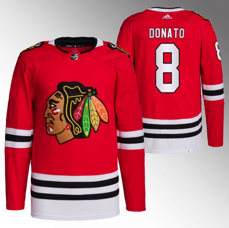 Chicago Blackhawks 8 Ryan Donato Red Stitched Hockey Jersey