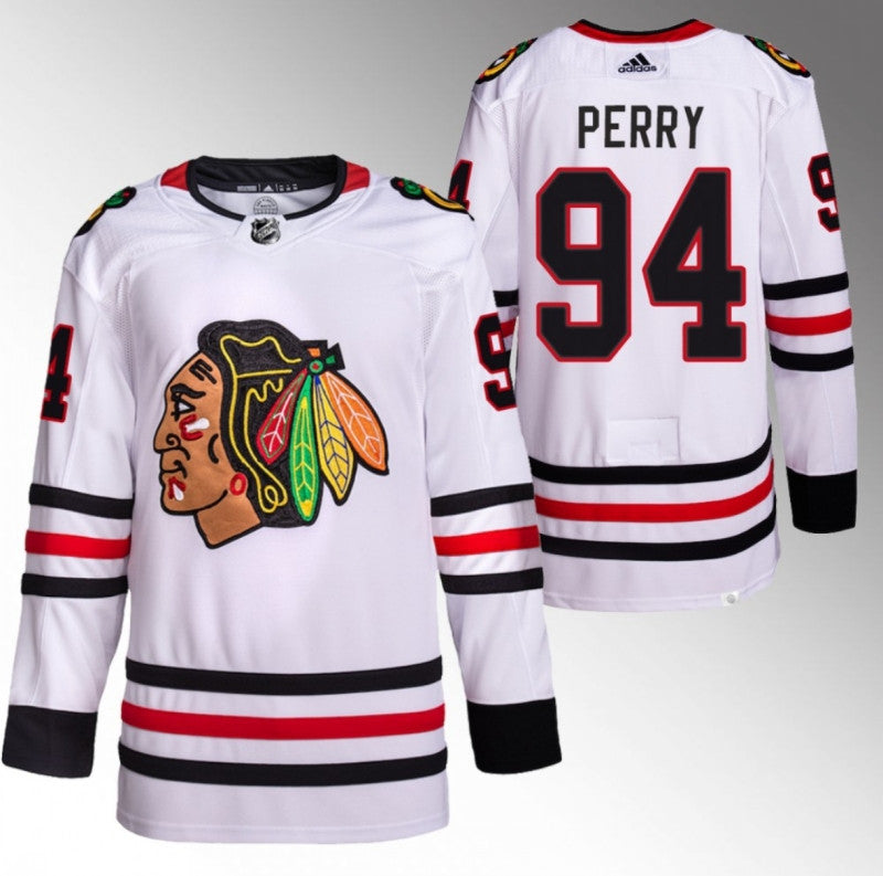 Chicago Blackhawks 94 Corey Perry White Stitched Hockey Jersey
