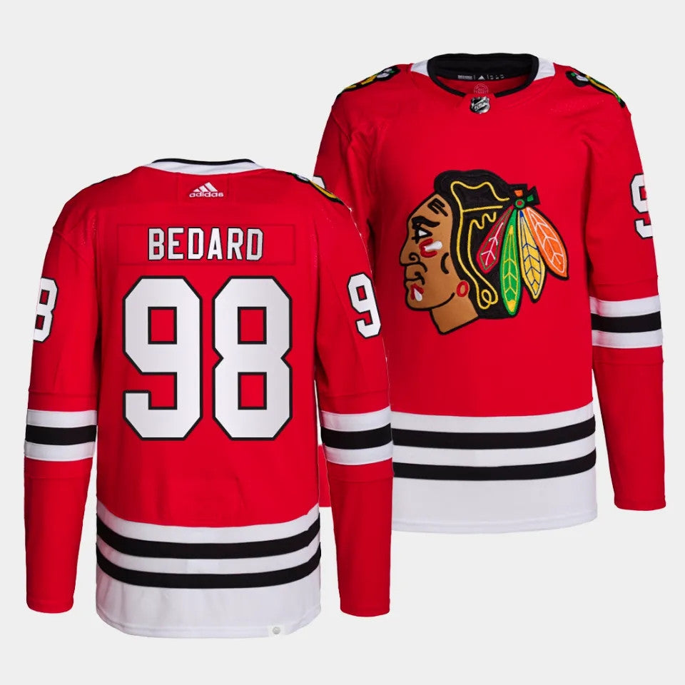 Chicago Blackhawks 98 Connor Bedard 2023 Nhl Draft Authentic Home Red Jersey
