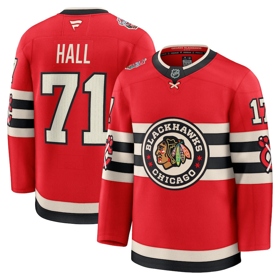 Chicago Blackhawks #71 Taylor Hall 2025 NHL Winter Classic Jersey Red