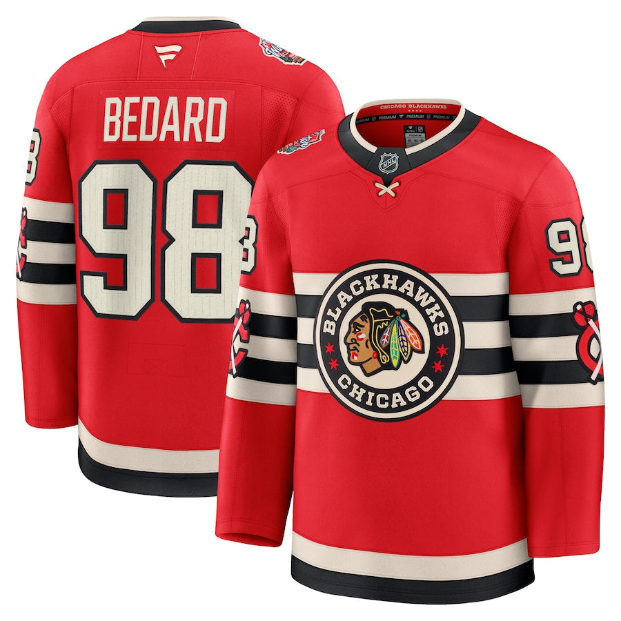 Chicago Blackhawks #98 Connor Bedard 2025 NHL Winter Classic Jersey Red