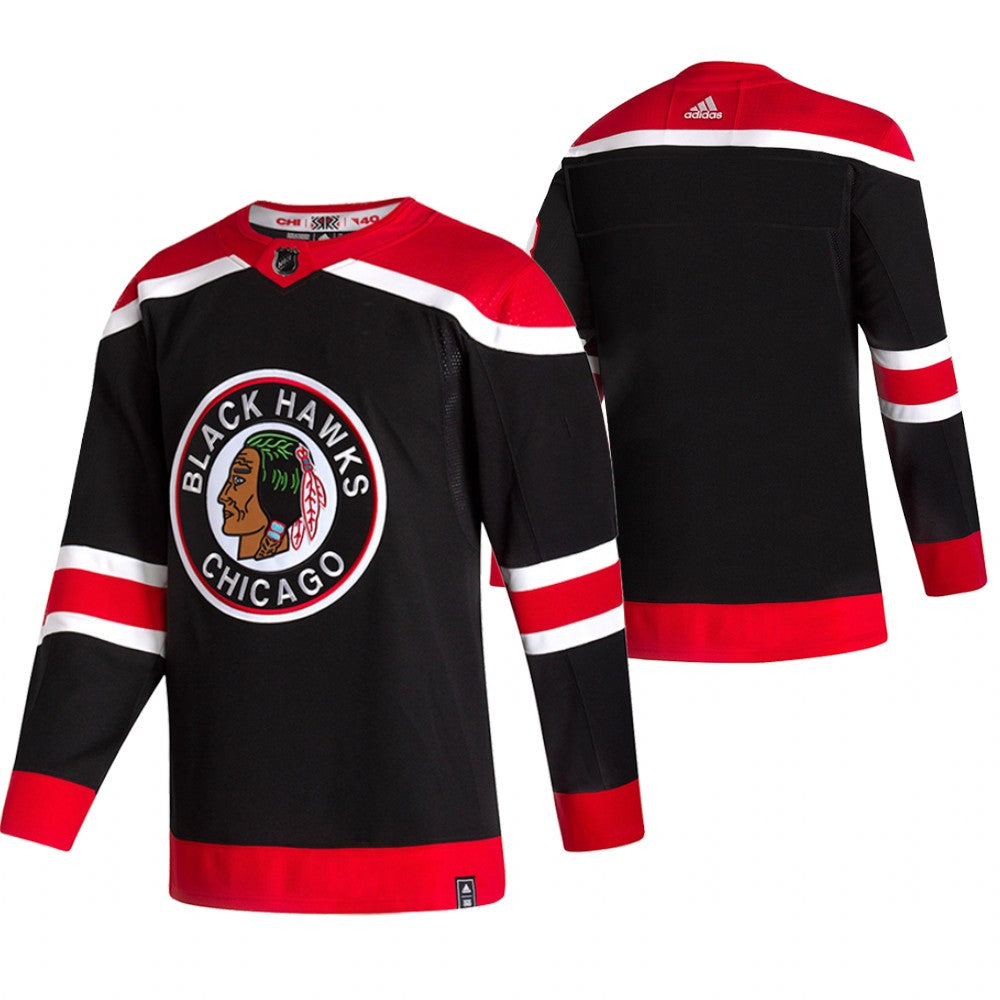 Chicago Blackhawks Blank Black Mens Adidas 2020 21 Reverse Retro Alternate Nhl Jersey