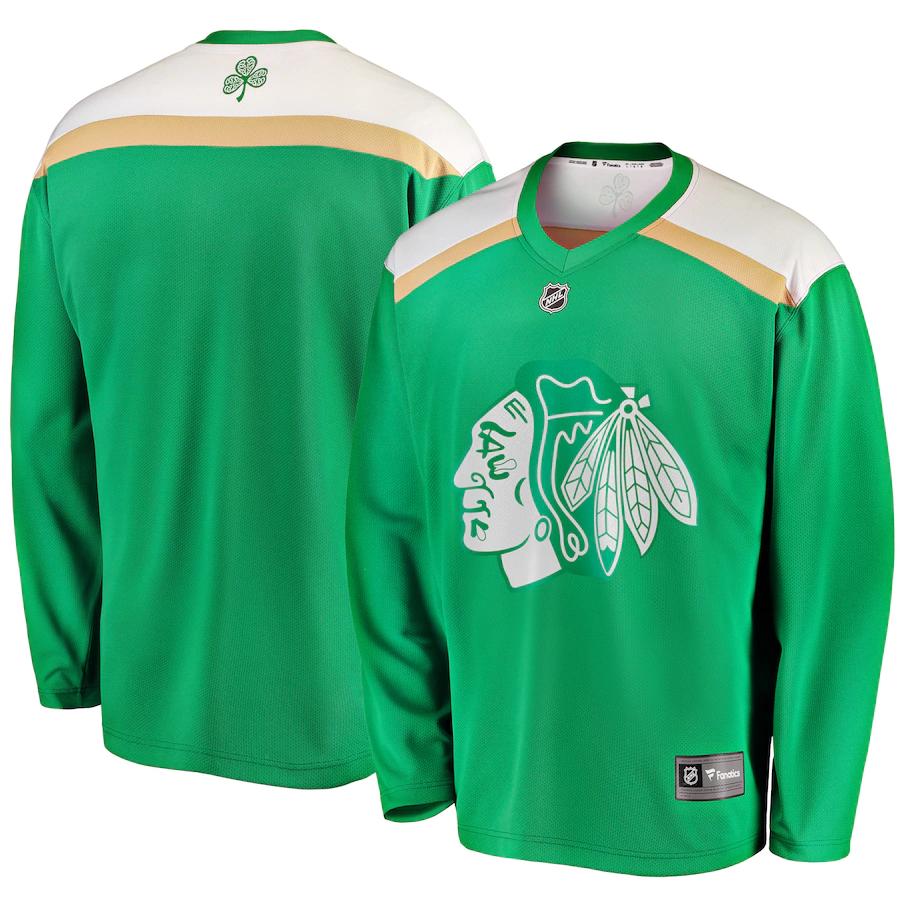Chicago Blackhawks Fanatics Branded 2020 St Patricks Day Replica Jersey Green