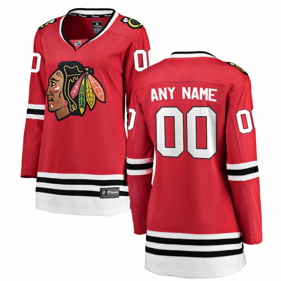 Chicago Blackhawks Fanatics Branded Womens Home Breakaway Custom Jersey Red
