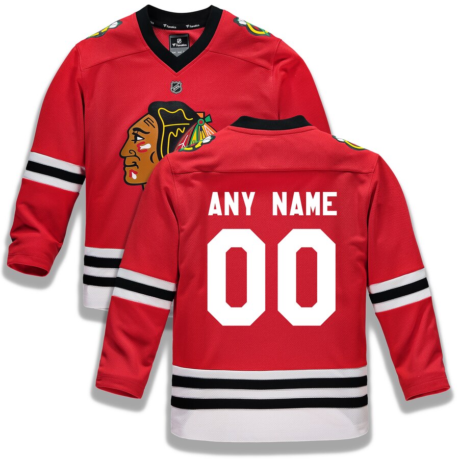 Chicago Blackhawks Fanatics Branded Youth Home Replica Custom Jersey Red