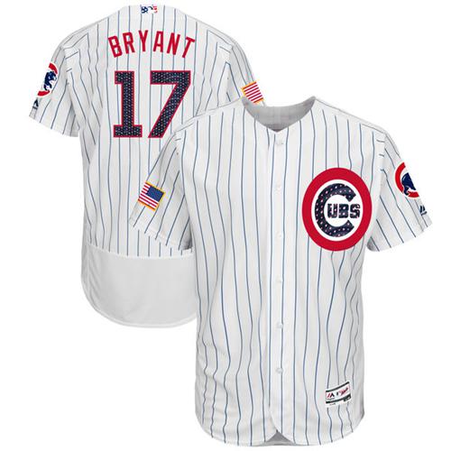 Chicago Cubs 17 Kris Bryant White Fashion Stars Stripes Flexbase Authentic Stitched Mlb Jersey